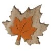 Deko-Blatt - Aus Holz - Ca. 13 X 11 X 2,5 Cm - Orange
