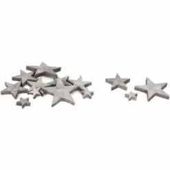 Streudeko - Aus Holz - Sterne - Grau