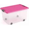 Keter KIS - Rollenbox Mit Deckel - L - Transparent/pink