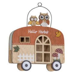 DekohÀnger - Wohnwagen - Aus Holz - Ca. 18 X 5 X 19,5 Cm